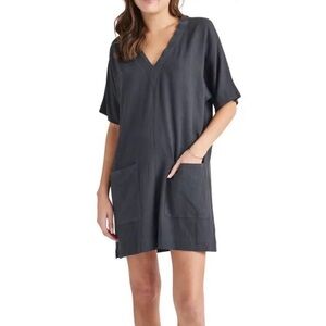 Splendid Viola Elbow Sleeve Shift Dress, XS, Ash Navy
